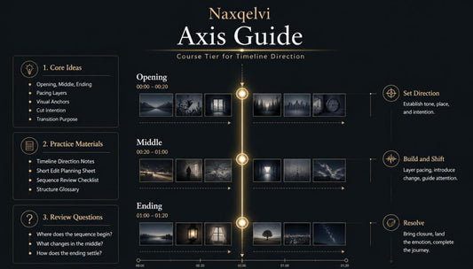 Naxqelvi Axis Guide with timeline and visual elements on a dark background