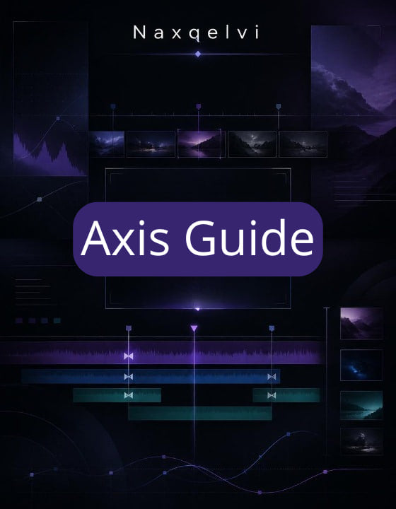 Cover of 'Axis Guide' by Naxqelvi with futuristic design elements on a dark background.