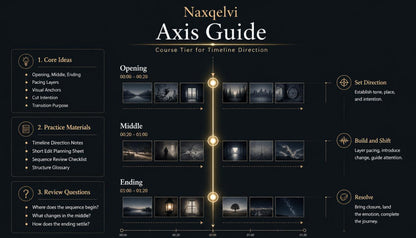 Naxqelvi Axis Guide with timeline and visual elements on a dark background